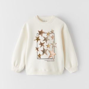 Zara sequin star sweatshirt